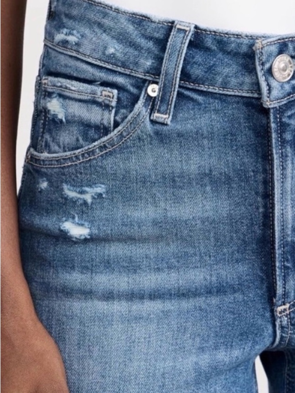 PAIGE Sarah Straight Ankle Mid Wash Jeans Organic Cotton Sz 27 EUC - Picture 3 of 15